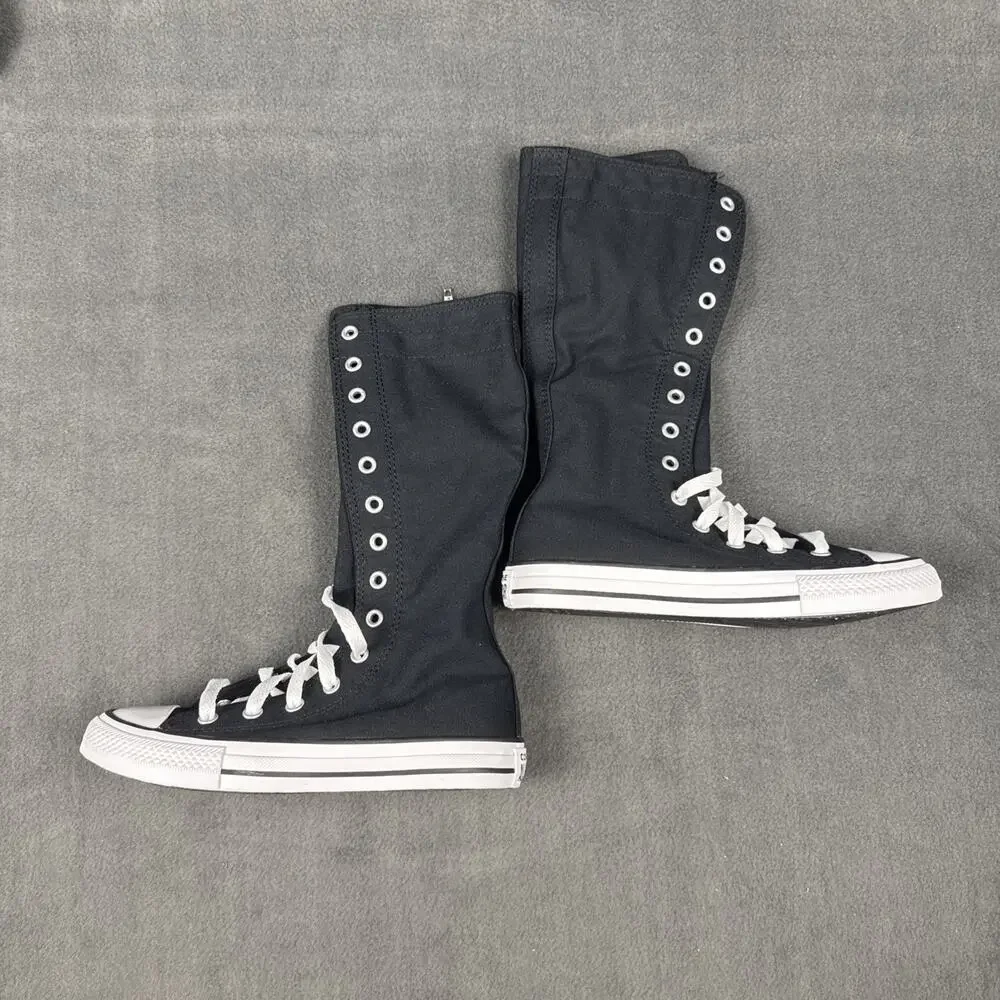 Converse Youth Size 1 Chuck Taylor All Star XX-Hi Sneaker Shoes Black White NEW